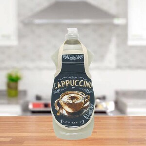 Cappuccino Coffee - Dish Soap Bottle Apron - fits 25 oz. bottle - Kitchen Decor Gift Idea
