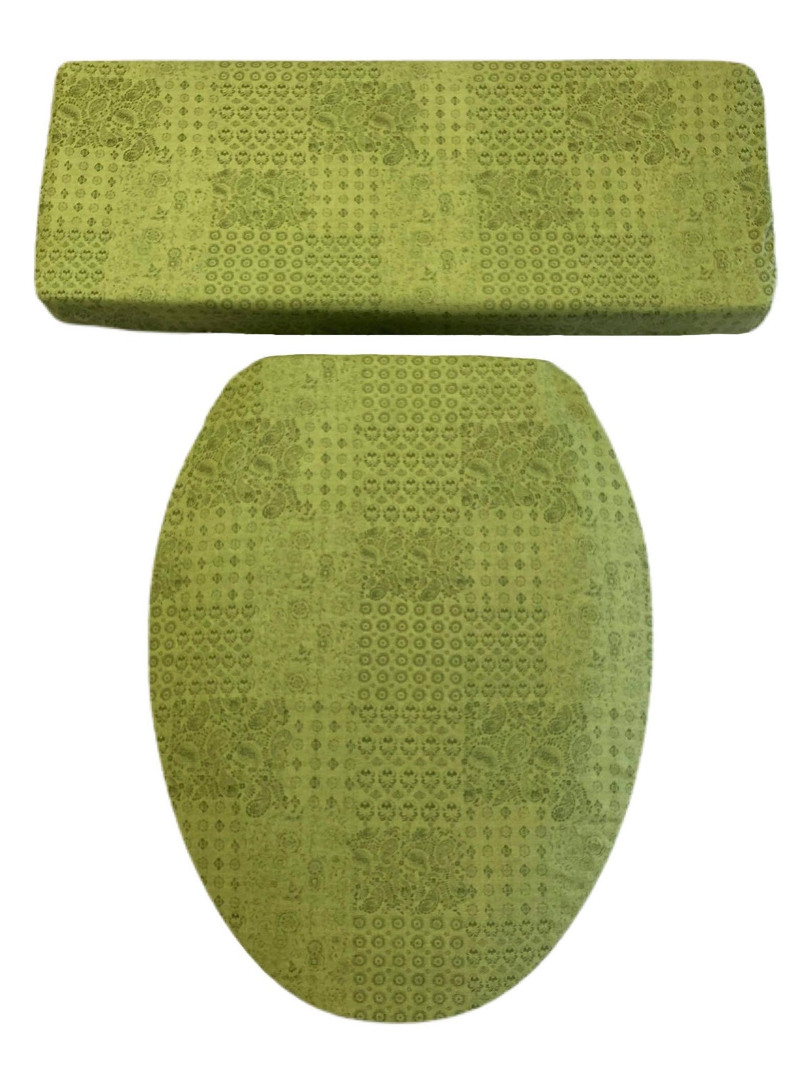 Sage Green Pattern Toilet Seat Lid &Tank Lid Cover Set Etsy
