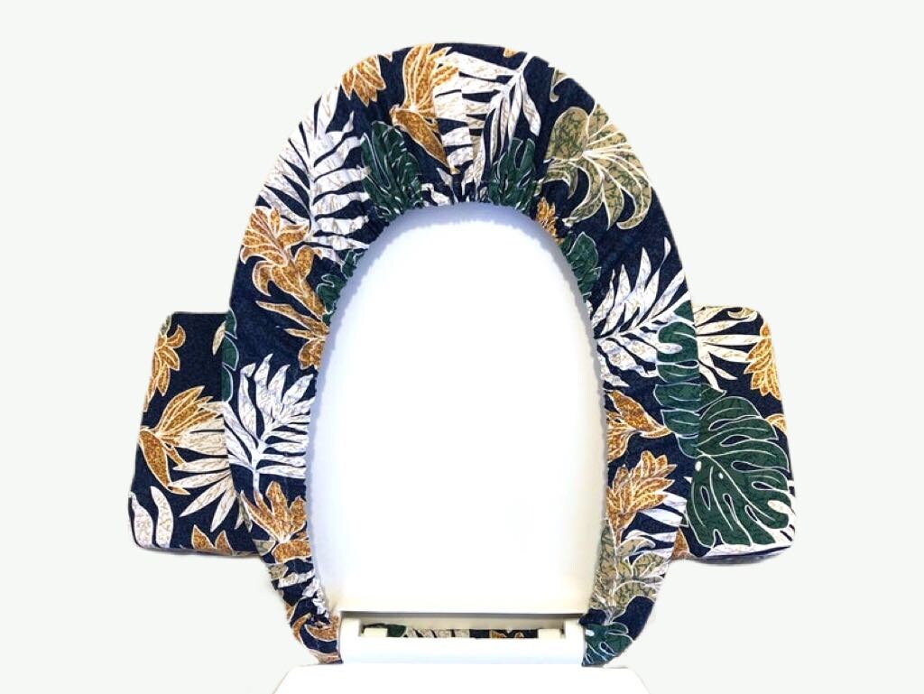 Asiento de inodoro de follaje verde azul y juego de cubierta | Etsy