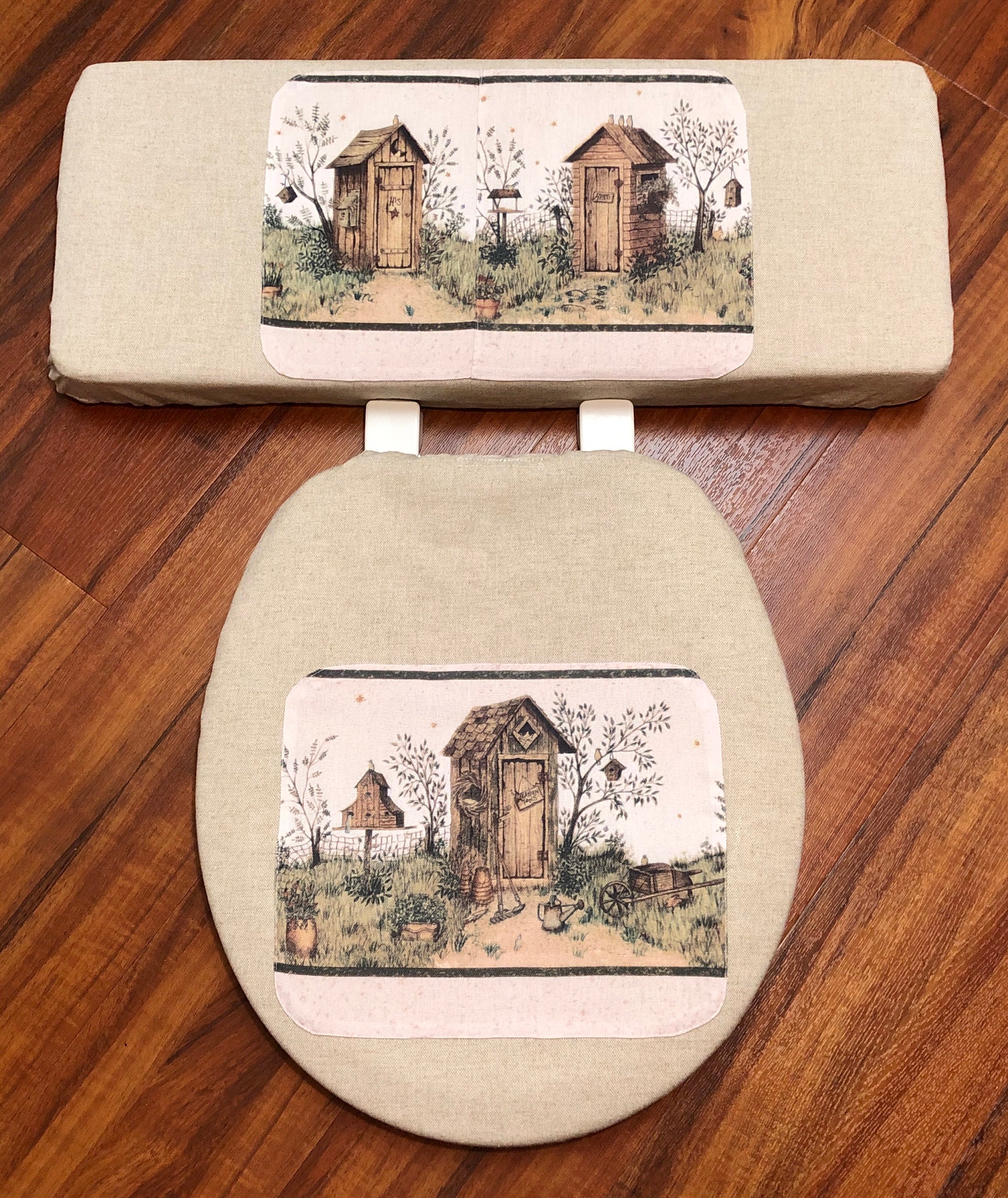 Outhouses Toilet Seat & Tank Lid Cover Set Audrey Belisle Etsy