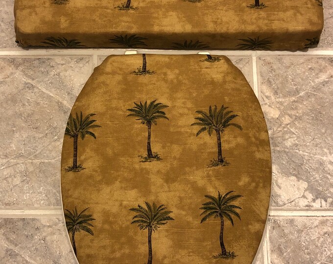 Palm Tree Toilet Seat & Tank Lid Cover Set Etsy