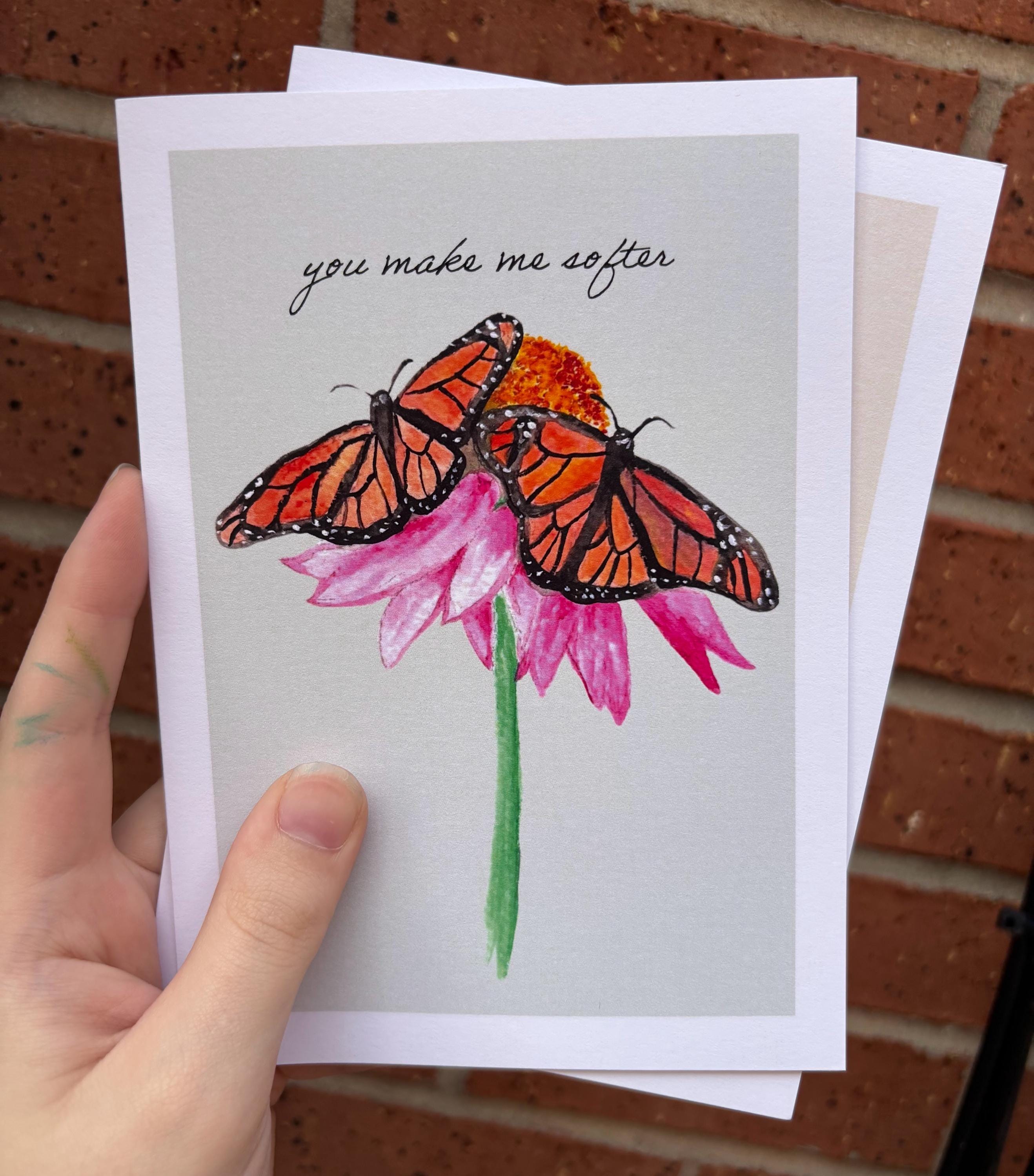 Monarch Butterfly Greeting Card – 5x7 Blank Card From Original Gouache ...