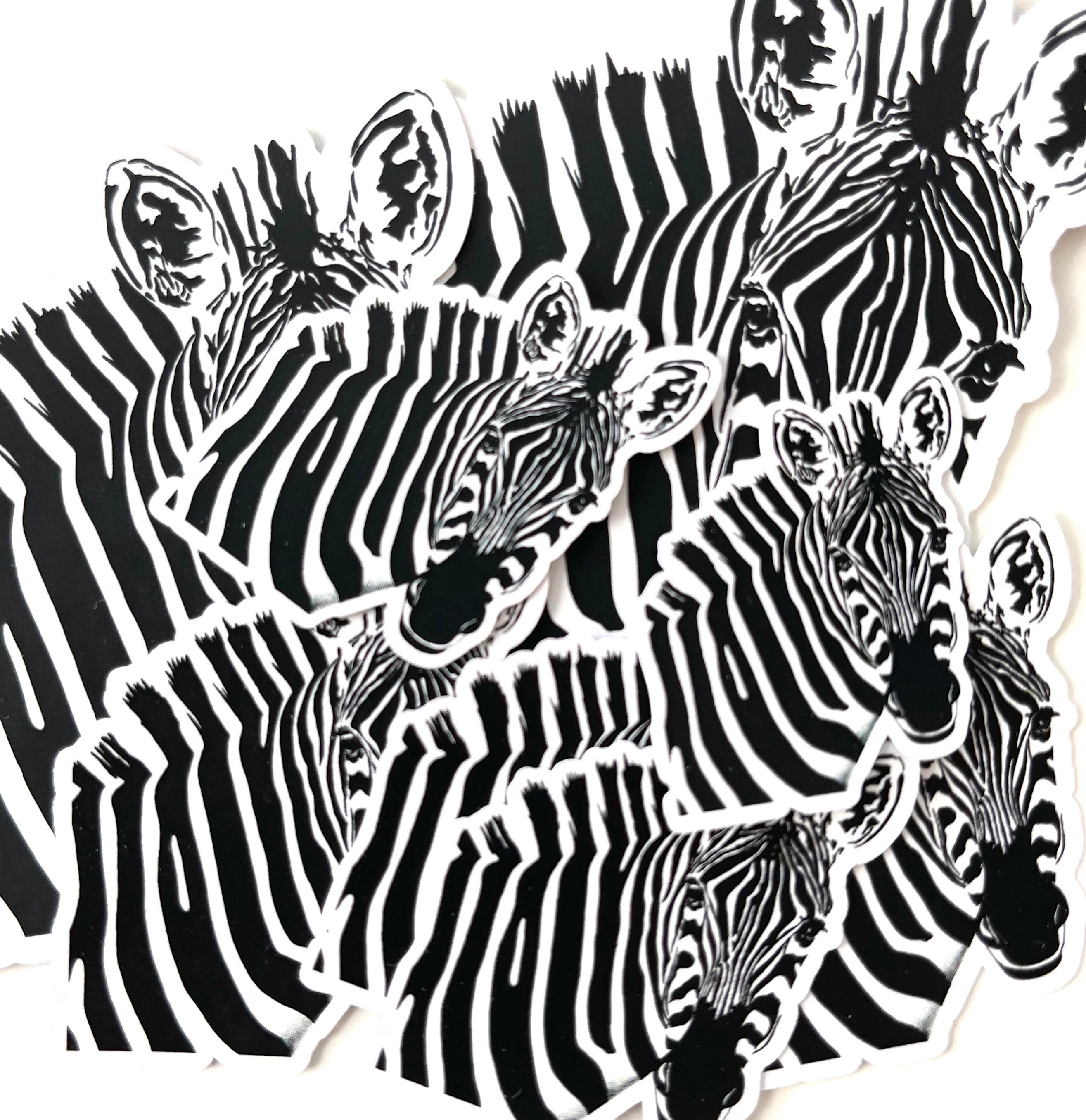 Zebra Die Cut Sticker Etsy