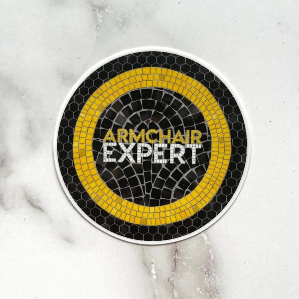 Armchair Expert Fauxsaic Circle Sticker