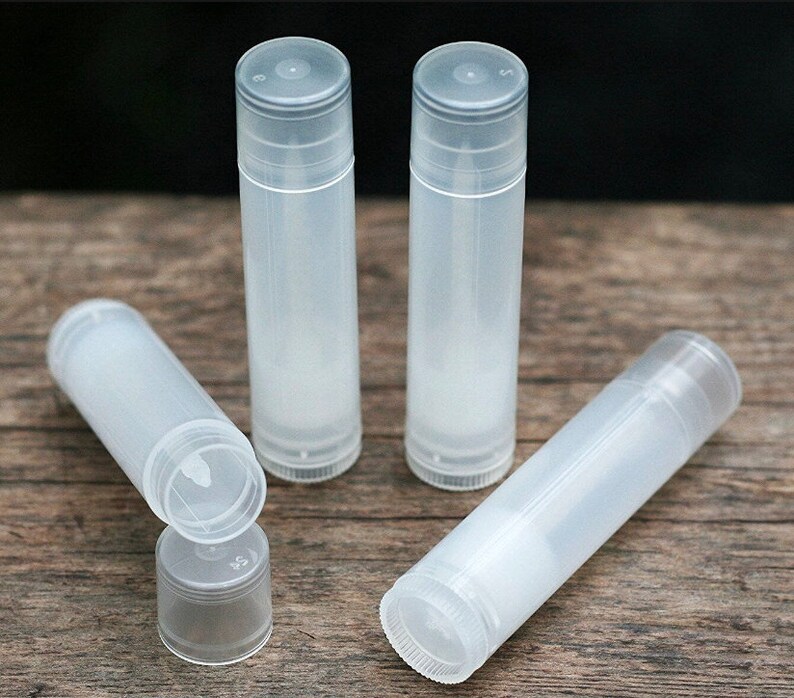 Lip Balm Container Tubes Plus Cap Empty Clear or White Pack of 25 .15oz