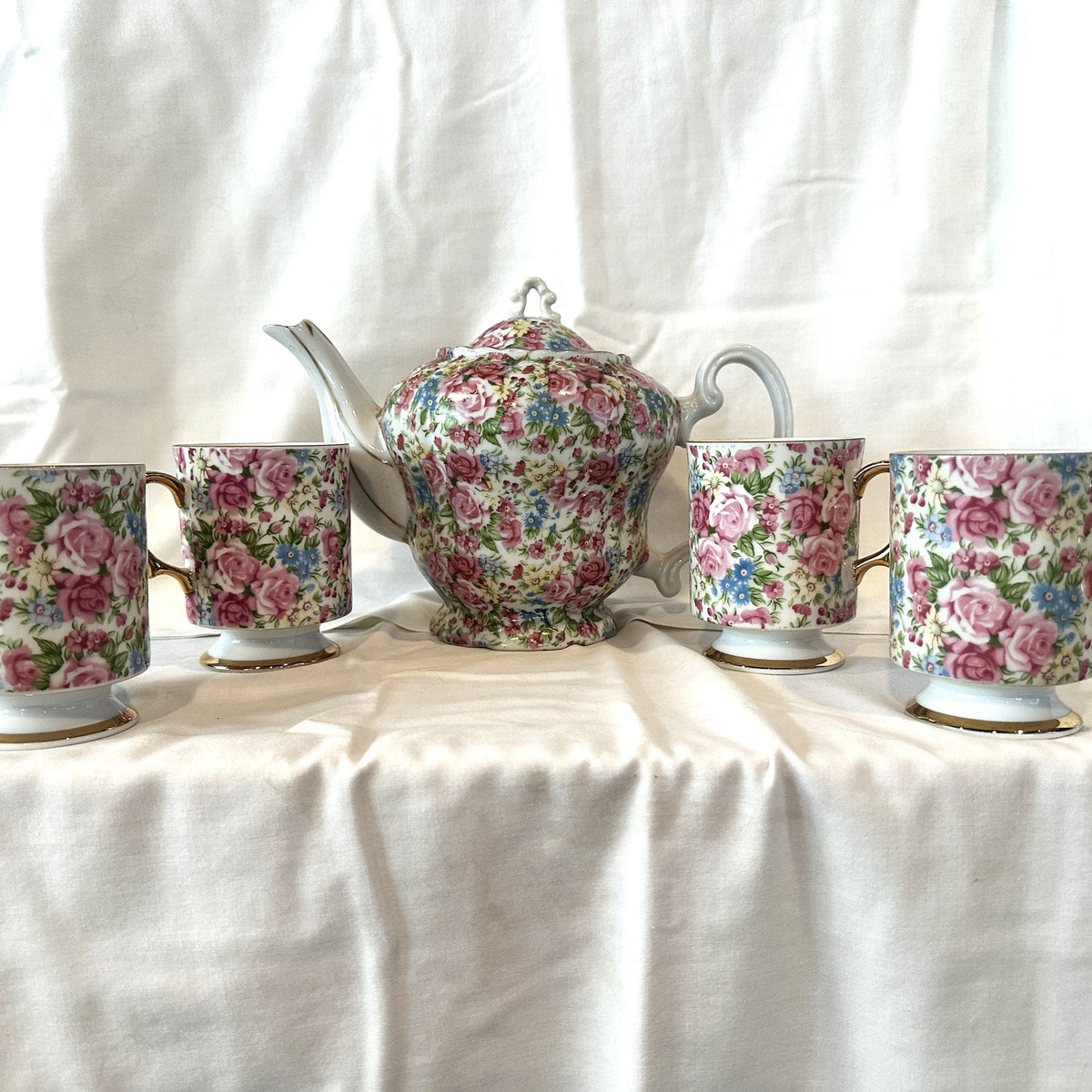 Vintage Floral Tea Set (no Markings) - Etsy