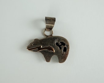 Hollow Sterling Silver Spirit Bear Pendant