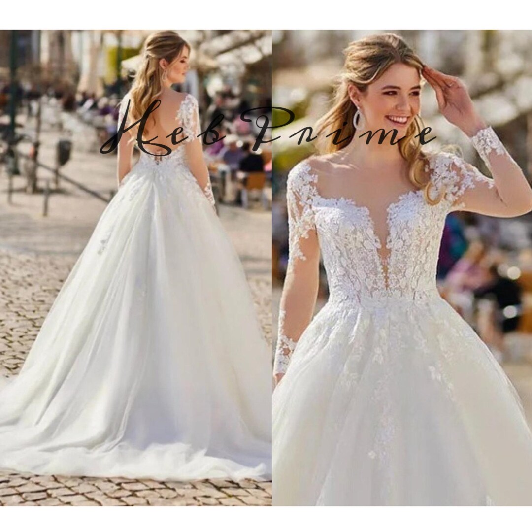 Elegant Halter A-line Long Backless Wedding Dress, Unique Sleeveless Bridal Dresses UQ2085