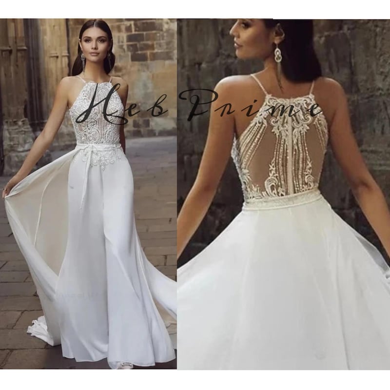 Halter Neck Lace Top Sleeveless Junior Bridesmaid Gown Silver