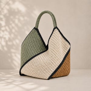 Woven Tote Bag Crochet Pattern PDF, Raffia Bag Pattern, Summer Beach Bag, Crochet Tote Tutorial, Instant Download