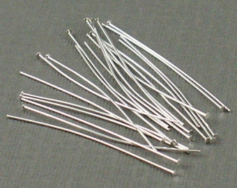 24ga Silver Plate Brass Headpins, 1.5 inches long