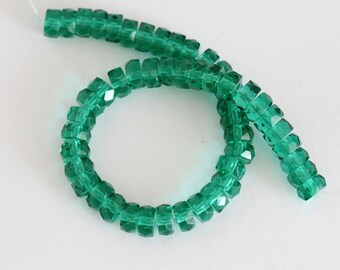 6x3mm Faceted Flat Czech Glass Rondelle Teal Beads, Qty 50