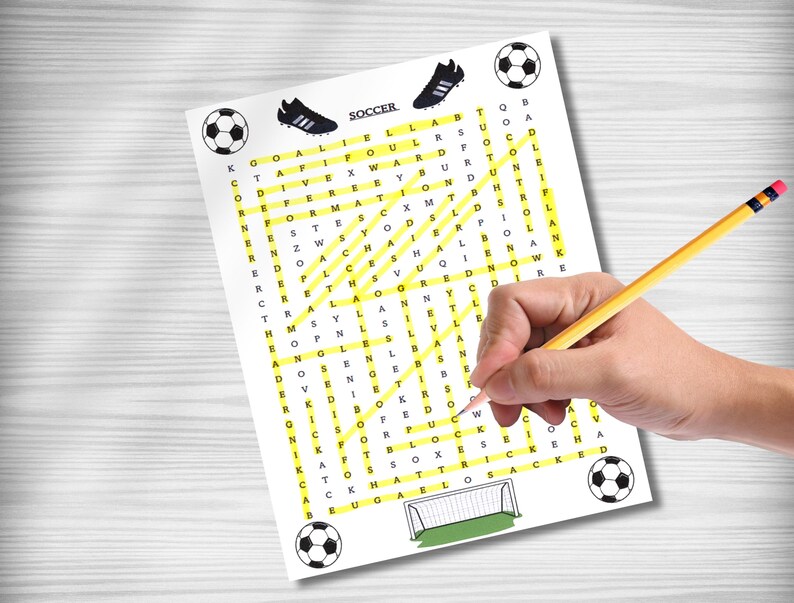 SOCCER Word Search Puzzle Activity - Etsy