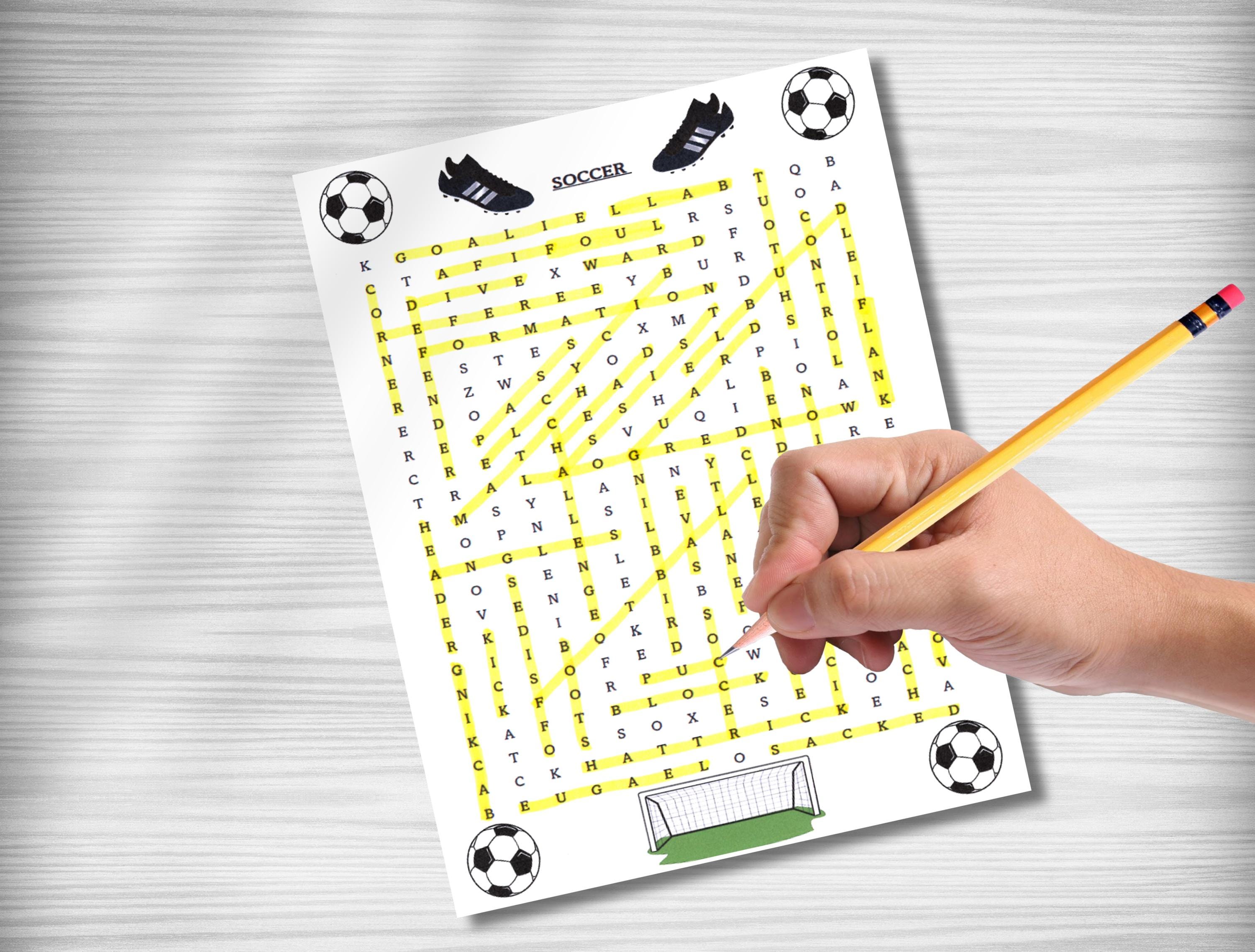 SOCCER Word Search Puzzle Activity - Etsy
