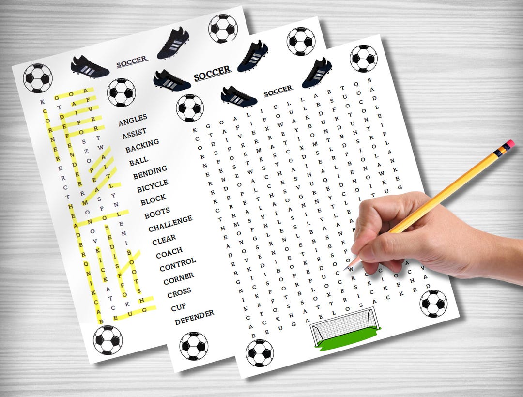SOCCER Word Search Puzzle Activity - Etsy