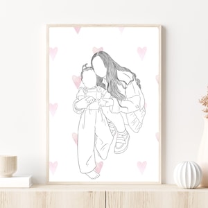 Disegno personalizzato della madrina, regalo personalizzato per padrino e madrina, regalo per la festa della mamma, regali per il battesimo, regalo per la madrina?