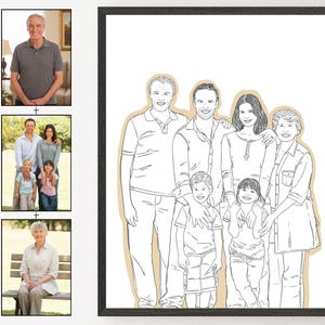 Custom Line Zeichnung vom Foto - Personalisiertes Paar Portrait & Geschenk für Freund Bild 12