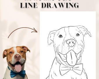 Custom Pet Line Art Portrait: Personalized Dog Memorial (Digital Download)