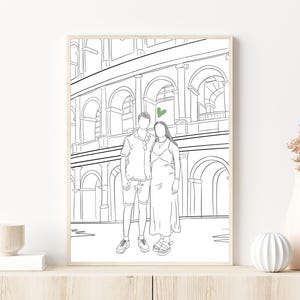 Benutzerdefiniertes Paar Line Art Portrait, personalisiertes Geschenk für Familie & Geschenk für Freund, Einzigartiges Hochzeitsgeschenk für Paar, Geburtstagsgeschenk für Ihn