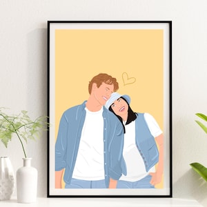 Retrato de pareja personalizado: regalos de compromiso personalizados para él, regalos sentimentales y regalos de aniversario, los mejores regalos para ella, pintura personalizada
