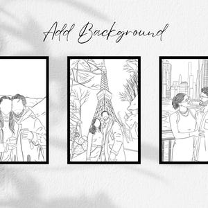 Custom Line Zeichnung vom Foto - Personalisiertes Paar Portrait & Geschenk für Freund Bild 13