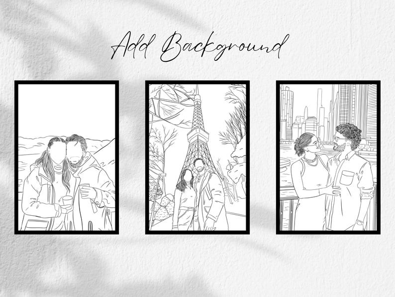 Custom Line Zeichnung vom Foto - Personalisiertes Paar Portrait & Geschenk für Freund Bild 13
