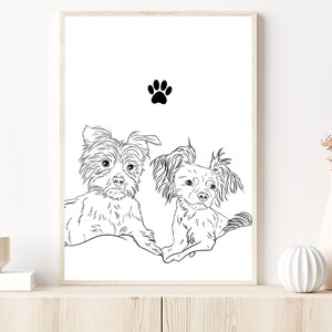 Custom Pet Portrait Sketch, Dog Portrait from Photo, Gift for Dog Lovers, Pet Memorial Gift - Pet Loss Gifts, Custom Dog & Cat Illustration