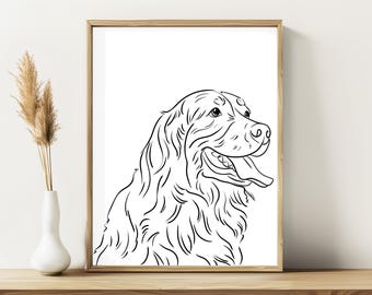 Desenho personalizado de cachorro, retrato de animal de estimação a partir de foto, presente personalizado para amantes de cães, presentes para mães de cachorro, presente personalizado em memória de animais de estimação, luto por animais de estimação.