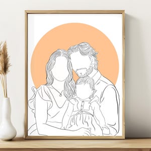 Disegno di famiglia personalizzato da foto, disegno di linea personalizzato, regalo di famiglia personalizzato, disegno di linea minimalista, ritratto di famiglia, regalo per fidanzato