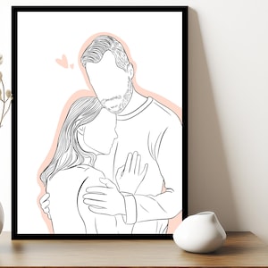 Custom Line Drawing From Photo - Personalized Couple Portrait & Gift ...