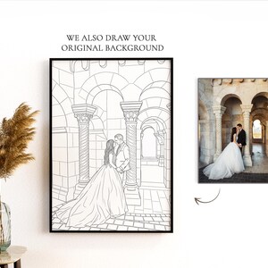 Custom Line Zeichnung vom Foto - Personalisiertes Paar Portrait & Geschenk für Freund Bild 7