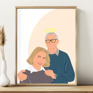 Retrato familiar personalizado a partir de una foto: regalo conmemorativo para abuelos, pintura personalizada de un ser querido, reunión familiar, obsequios sentimentales