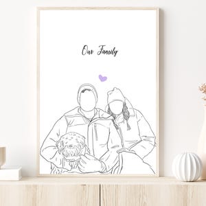 Line Art Portrait: Personalisiertes Geschenk für Weihnachten, Zeichnung vom Foto