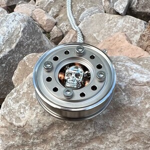 Handmade Metal Skull Pendant Necklace: Copper & Stainless Steel