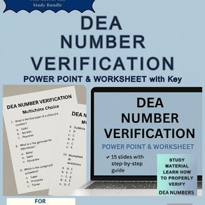 DEA Number Verification PowerPoint & Worksheet Bundle | Pharmacy Tech Exam Prep | Worksheet w/Key