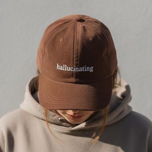 hallucinating cap, Claude cap, tech gift, ai meme apparel, software engineer gift, corduroy baseball cap, startup merch, nerdy streetwear