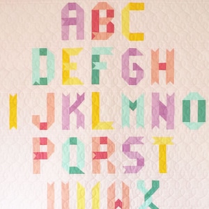 Alphabet Quilt Pattern PDF Digital Download Ribbon Letters - Etsy
