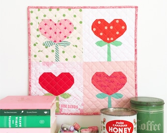 Herz-Quilt-Block-Muster: Valentinstag-Muster (PDF Digital Download)