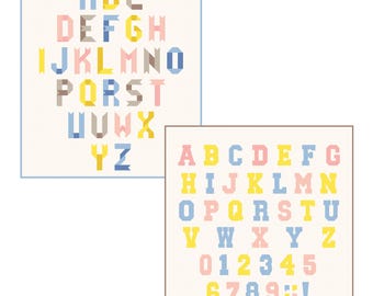 Varsity + Ribbon Letters Alphabet Quilt Pattern Bundle - FPP Paper Piecing - PDF