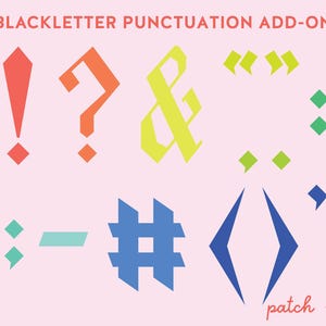 Punctuation Quilt Blocks - Blackletter Alphabet Add-On - PDF