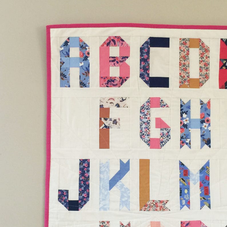 Alphabet Quilt Pattern PDF digital download Ribbon Letters image 4