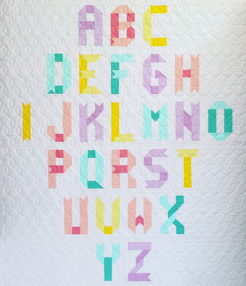 Alphabet Quilt Pattern PDF digital download Ribbon Letters image 9