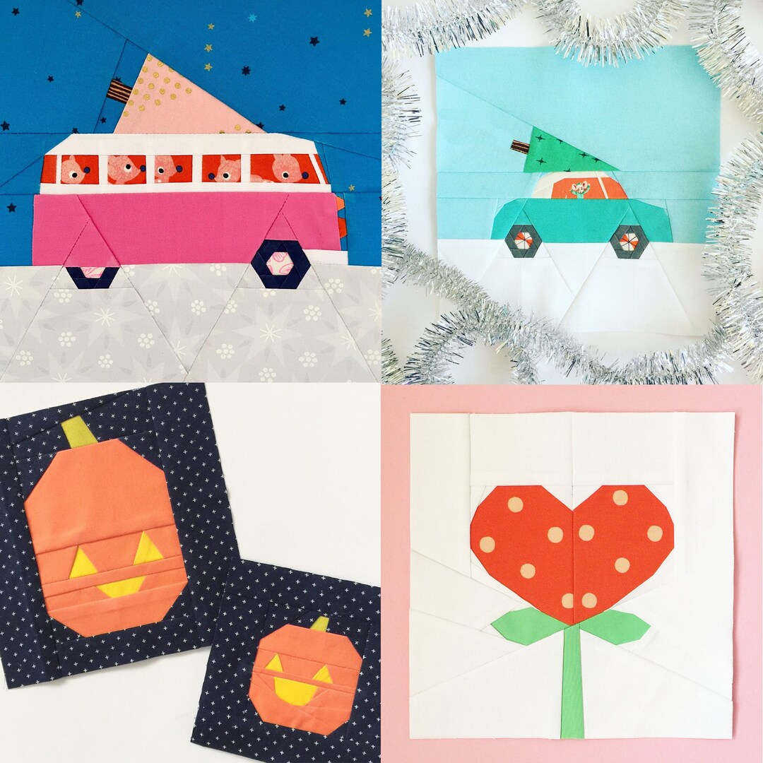 Holiday Quilt Block Patterns - Bundle of Paper Pieced Valentine ...