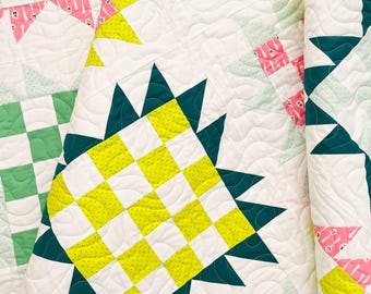 Sunflower Patch Quilt Pattern - Modernes Patchwork - Druckbare PDF