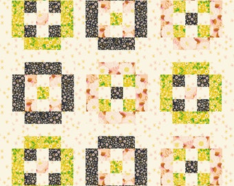 Jelly Roll Quilt Pattern - Modern Baby Quilt PDF - Flower Patch