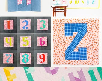 Ultimate Alphabet Quilt Pattern Bundle – Complete Blackletter Set + Varsity & Ribbon Letters – FPP PDF