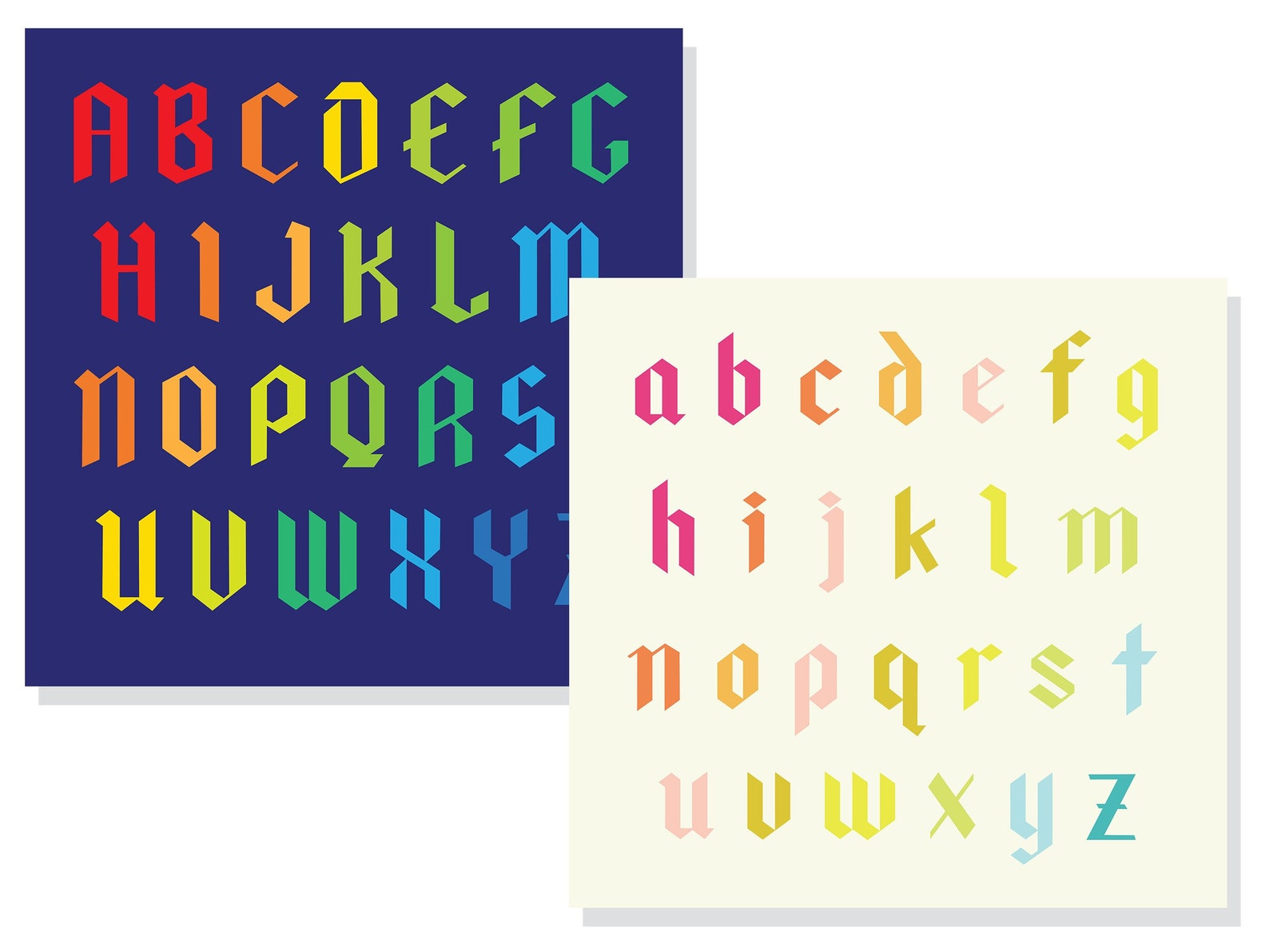 Blackletter Alphabet Quilt Pattern BUNDLE Uppercase Lowercase FPP ...