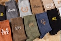 Custom Monogram Letter Groom & Best Man Wedding Socks | Embroidered Initial Groomsmen Gift,Monogrammed Mens Socks,Wedding Socks Personalized product logo