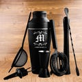Engraved Steel Matte Black Cocktail/ Alcohol Shaker Set of 9 Barware, Personalised Custom Drink Mixer, Bartender Tools, Gift for Him
