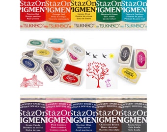StazOn Pigment-Stempelkissen/Stempelkissen von TSUKINEKO – Hochwertige Stempelkissen zum Stempeln – Auswahl aus 12 Farben – 3,82 x 2,24 Zoll